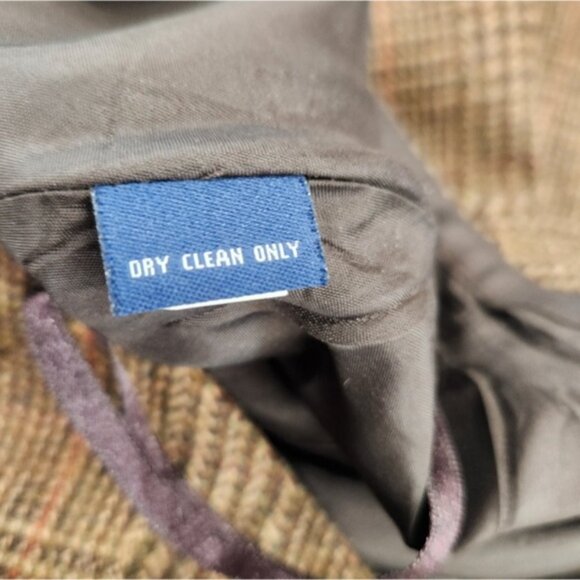 Chaps RL Women Wool Blend Skirt Size 12‎ Brown Plaid Lined A Line Side Zip - Picture 4 of 4